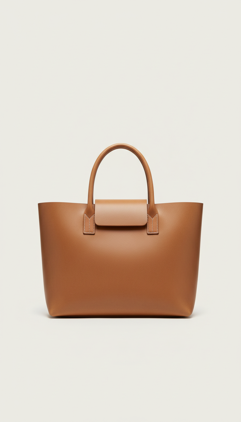 Italian leather tote with suede lining