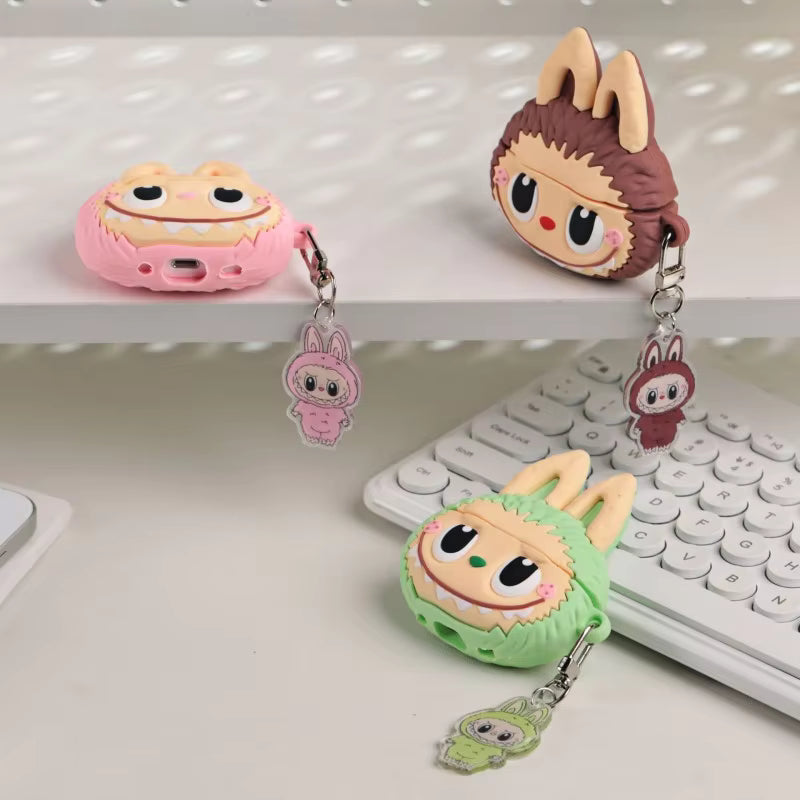 Cute Cartoon 3D Silicone Protective Shell Hard Box Earphones Labubu In-ear Earbuds Wireless Blue Tooth Headset TWS Headphones