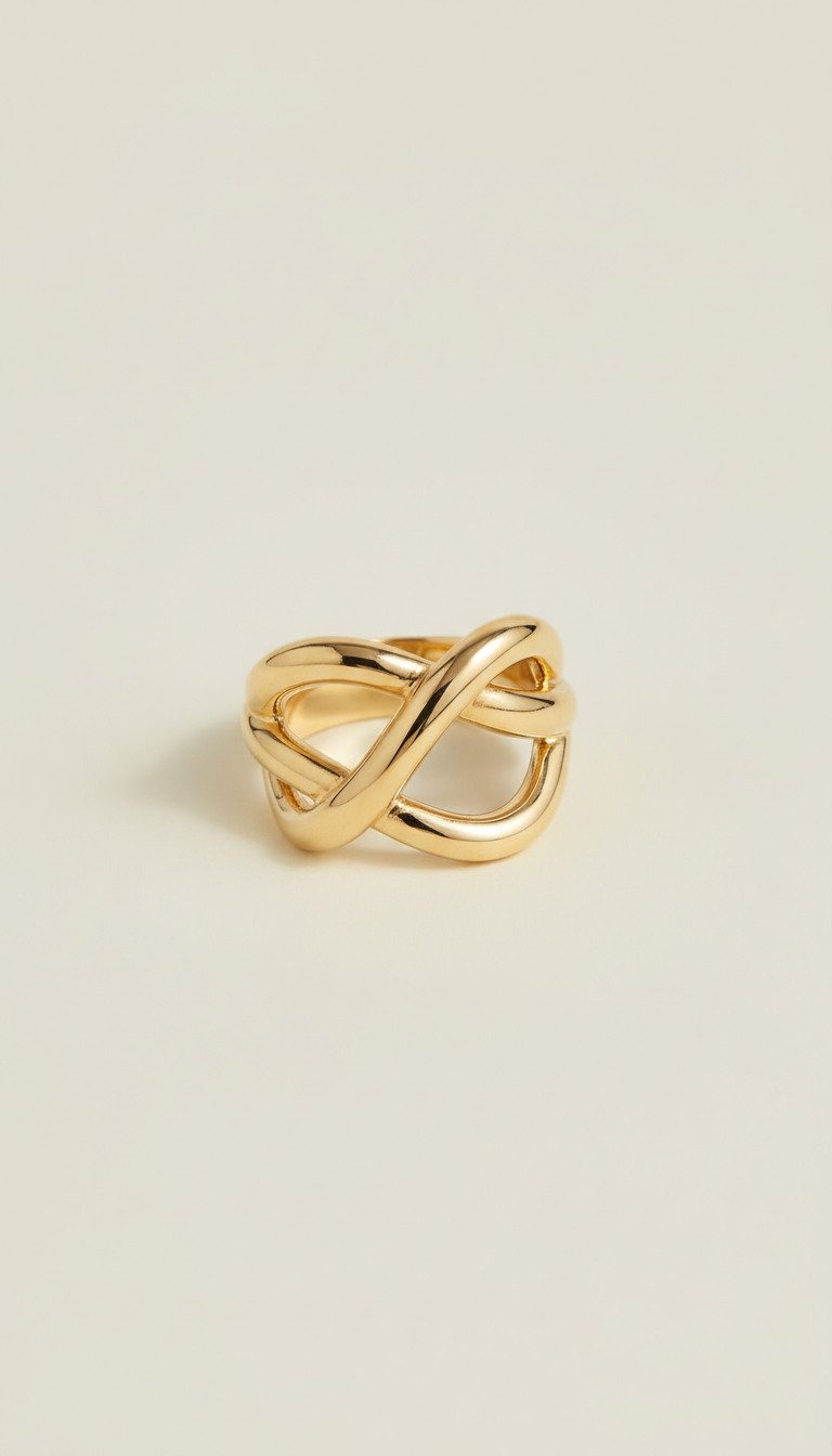 18k gold statement ring with sculpted form