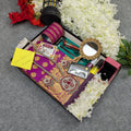 Premium Silk Katan Saree Combo Set - Purple