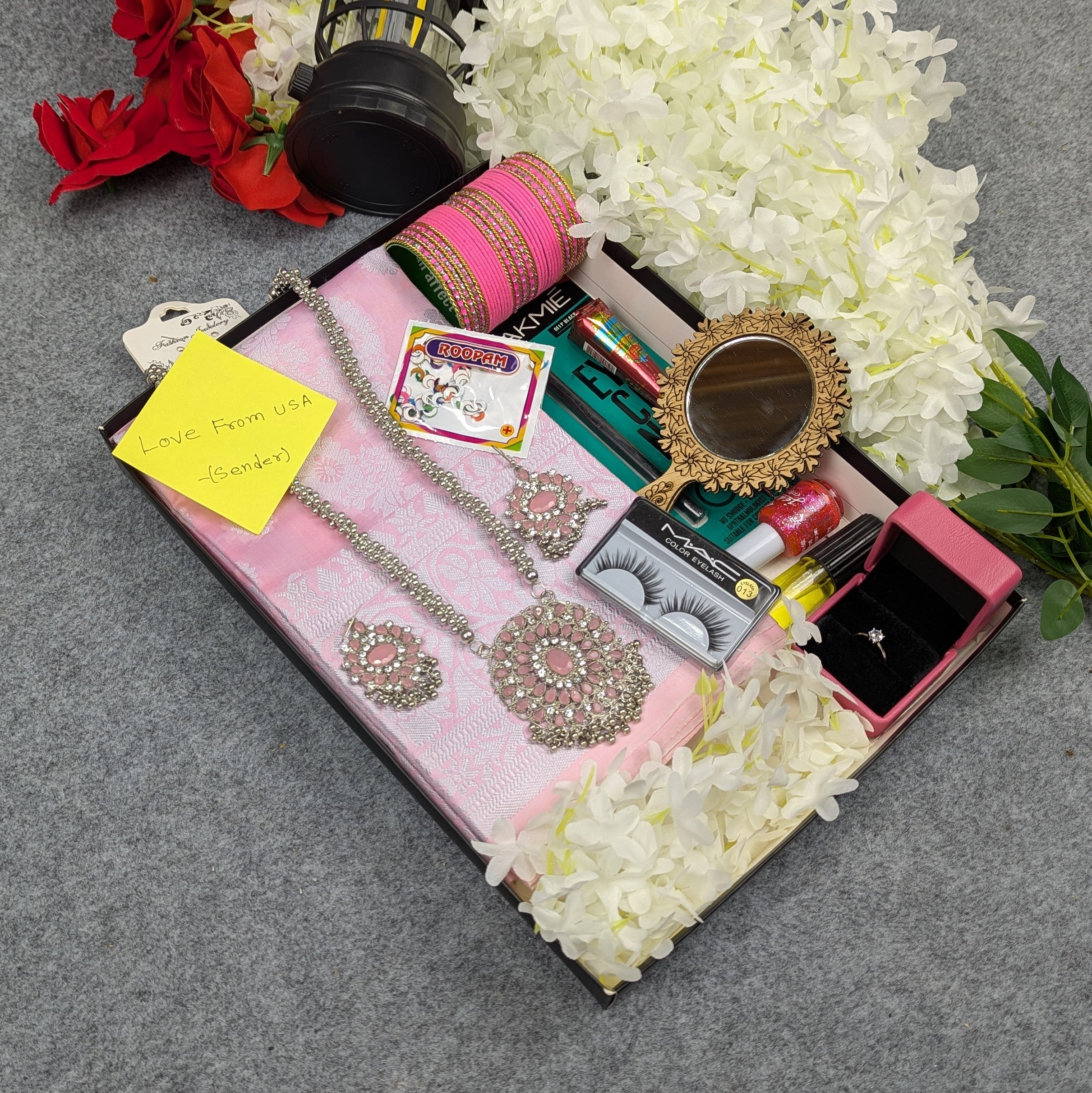Premium Silk Katan Saree Combo Set -Ligth pink