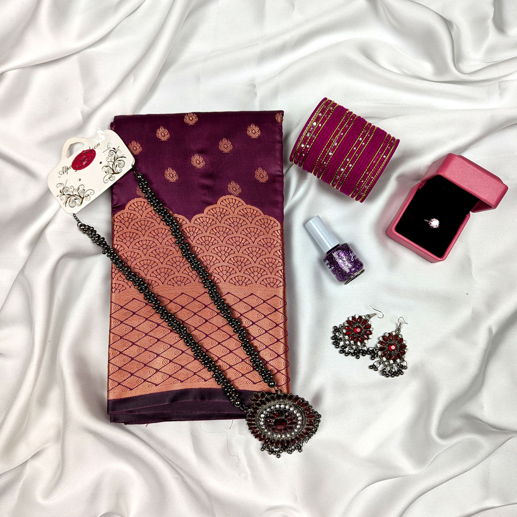 Premium Silk Katan Saree Combo Pack Onion