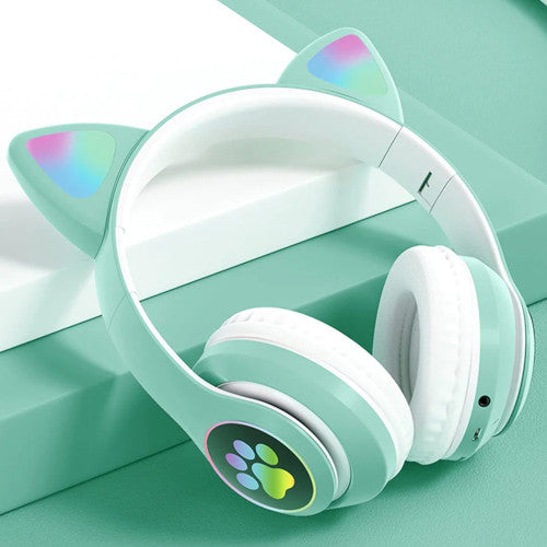 CAT STN-28 Wireless Cat Ear Headset Bluetooth 5.0 | 40mm Speaker, 400mAh Battery & 7 Hours Playtime - Stylish Over-Ear Headphones
