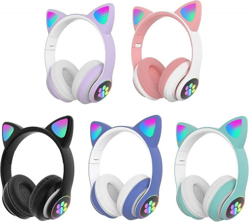 CAT STN-28 Wireless Cat Ear Headset Bluetooth 5.0 | 40mm Speaker, 400mAh Battery & 7 Hours Playtime - Stylish Over-Ear Headphones